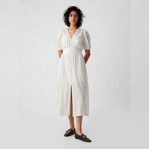 gap fit and flare button front floral print dress Stretchable Corset Fit & Flare Midi Dress main image 1